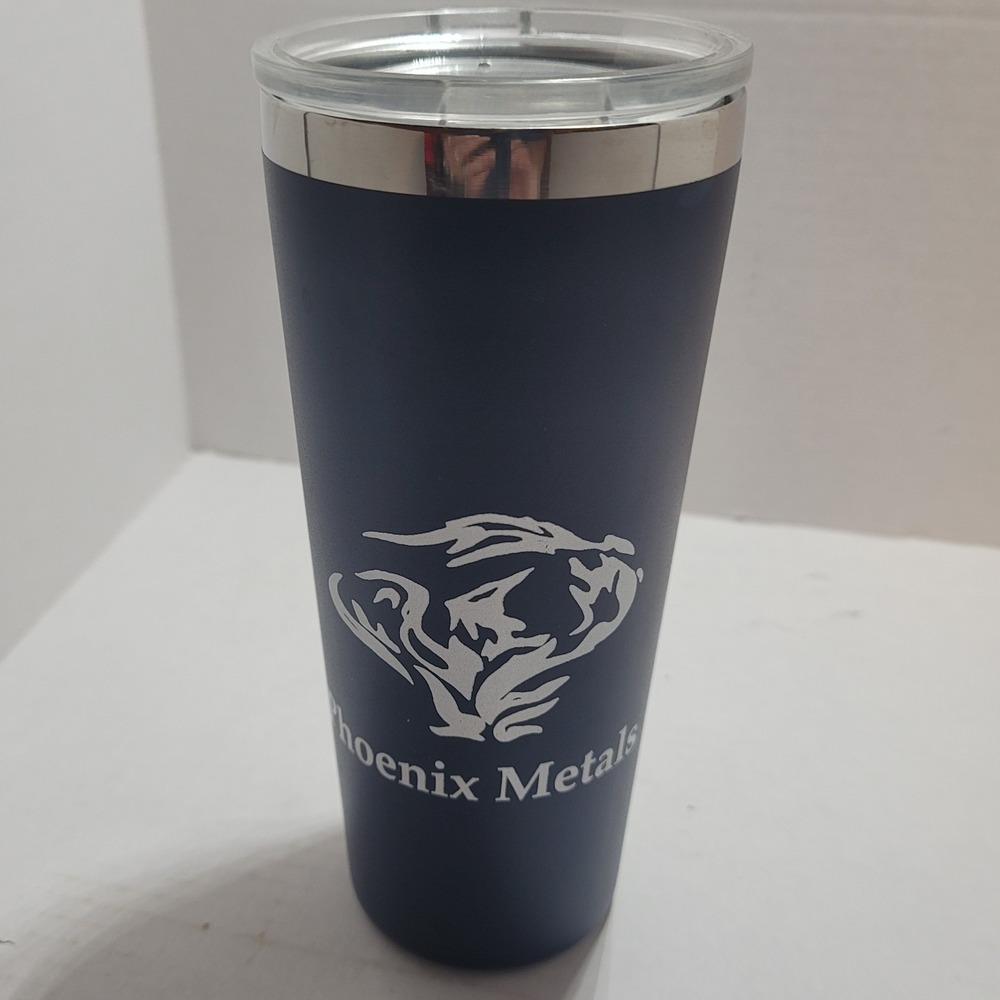 YETI 20 Oz Stainless Steel Blue w/ Phoenix Metals logo Driver Appreciation gift